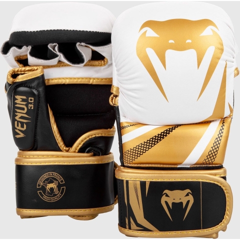 VENUM CHALLENGER 3.0 - MMA GLOVES -TRAININGSHANDSCHOENEN - WIT/ZWART/GOUD - L/XL