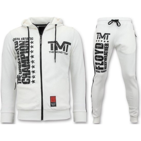 Exclusieve Joggingpak Heren - TMT Floyd Mayweather Set - Wit