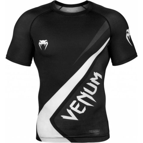 Venum Contender 4.0 Rash Guard S/S Zwart Grijs Wit maat XL