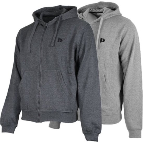 2 Pack Donnay sweater met capuchon - Sporttrui - Heren - Maat M - Charc-marl&Silver-marl (540)