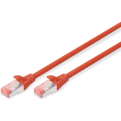 Digitus DK-1644-030/R RJ45 Netwerkkabel, patchkabel CAT 6 S/FTP 3.00 m Rood Halogeenvrij, Verdraaide paren, Snagless, Vlambestendig 1 stuk(s)