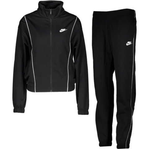 Nike W NSW ESSNTL PQE TRK SUIT Dames Trainingspak - Zwart - Maat M