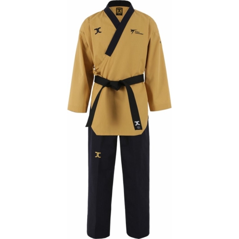 JCalicu poomsae hoge dan taekwondopak | WT | goud-zwart (Maat: 160)
