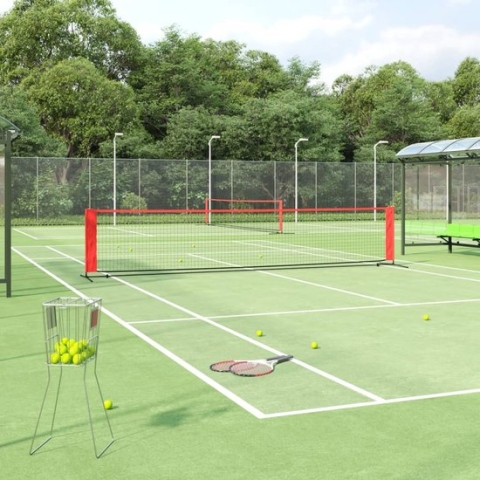 The Living Store Tennisnet - Polyester - Stalen frame - 500 x 100 x 87 cm - Geschikt voor beginners en ervaren spelers - Draagtas inbegrepen