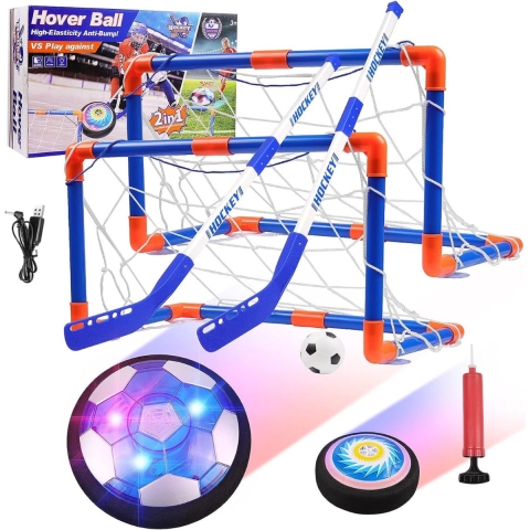 Luxe voetbal en hockey - met doelen - LED licht en Foam bumper