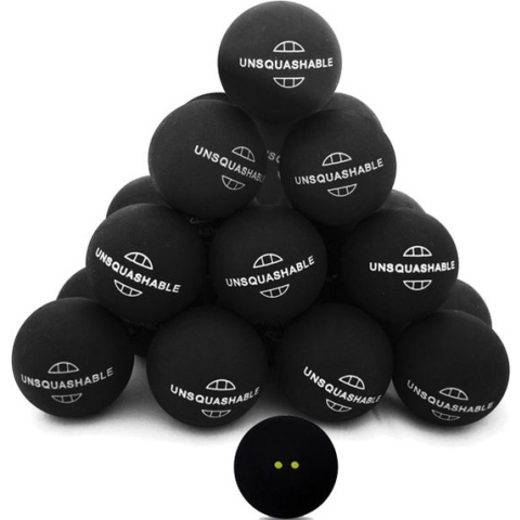 25 squashballen dubbel gele stip Unsquashable