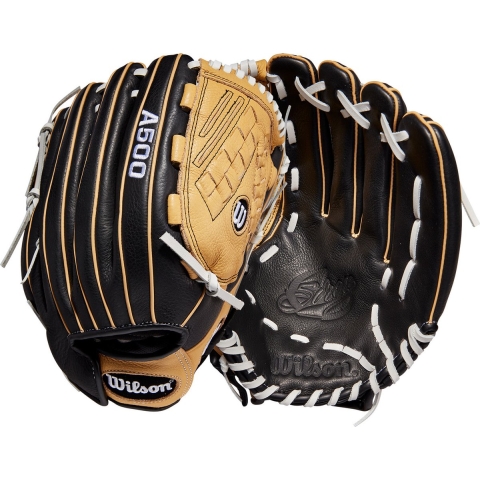 Wilson - MLB - Honkbal - Softbal - A500 - Siren - 2022 - Fastpitch - Softbal Handschoen - Zwart/Blonde - 12,5 inch