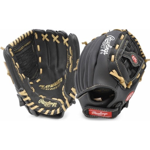 Rawlings - Honkbalhandschoen - Playmaker - Honkbal - Unisex - Leer/Synthetisch - Jeugd - MLB - Zwart - 11 inch