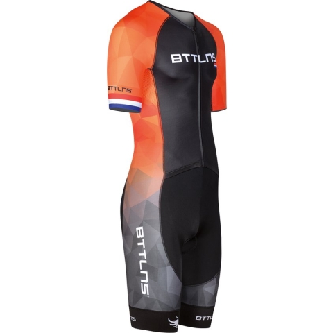BTTLNS trisuit - triathlon pak - trisuit korte mouw heren - Typhon 2.0 SE - oranje - XXL