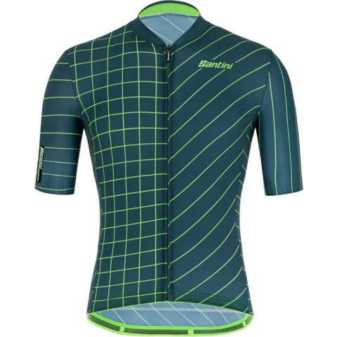 Santini Fietsshirt Korte mouwen Groen Heren - Eco Sleek Dinamo S/S Jersey Military Green - L