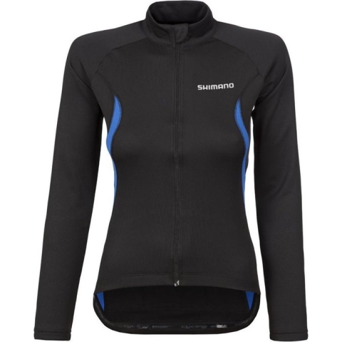 Shimano Original jersey lange arm dames zwart/blauw Maat S