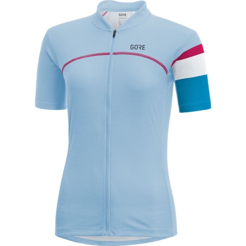 Gorewear Gore C5 Dames Fietsshirt Met Korte Mouwen Ciel Blauw Cyan Blauw