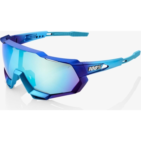 100% Speedtrap - Matte Metallic Into the Fade - Blue Topaz Multilayer Mirror Lens