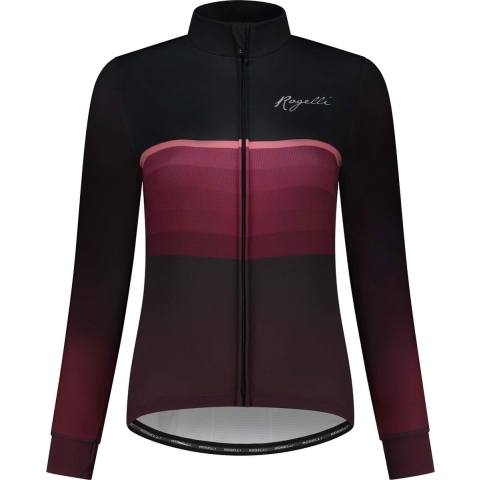 Rogelli Impress II Fietsshirt Lange Mouwen - Wielershirt Dames - Bordeaux, Coral - Maat S