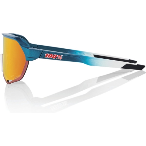 100% S2 - Gloss Metallic Bora / Matte White - HiPER Red Multilayer Mirror Lens - WHITE -