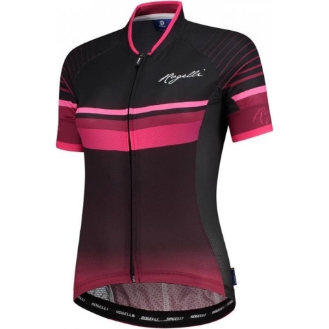 Rogelli Impress Fietsshirt - Korte Mouwen - Dames - Bordeaux, Roze - Maat XS