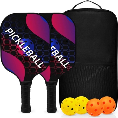 Kleyn - Pickleball Set - Buiten en Binnen - 2 Rackets incl. Draagtas - 4 Ballen