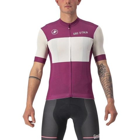 Castelli Giro Italia 2022 Fuori Korte Mouwen Fietsshirt Paars Wit Man