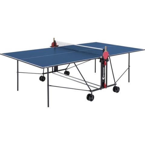 Sponeta® S1-43i Tafeltennistafel Indoor - Pingpongtafel voor binnen - Speeltoestel voor binnen - Inklapbaar - Zelftrainer - Inclusief batshouder - 19mm blauw blad -  3 Jaar garantie - LxBxH 274x152,5x76cm - Made in Germany