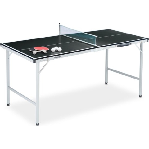 Relaxdays tafeltennistafel inklapbaar - tafeltennisset - pingpongtafel binnen - met batjes