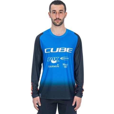 Cube Vertex X Action Team Enduro-trui Met Lange Mouwen Blauw,Zwart 2XL Man