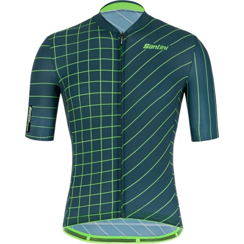 Santini Fietsshirt Korte mouwen Groen Heren - Eco Sleek Dinamo S/S Jersey Military Green - M