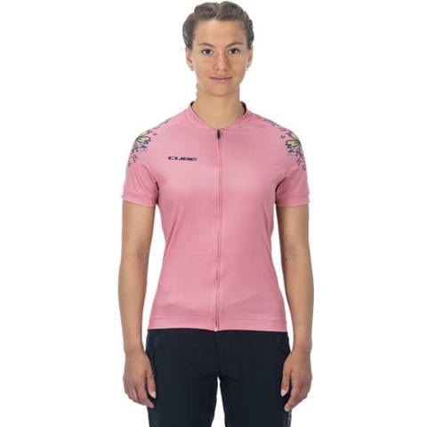 CUBE ATX CMPT Jersey Met Korte Mouwen Dames - Coral - L