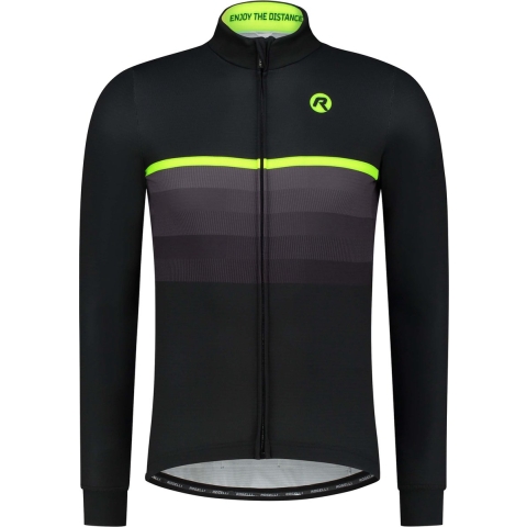 Rogelli Hero ll Fietsshirt Lange Mouwen - Wielershirt Heren - Race fit - Black, Fluor - Maat M
