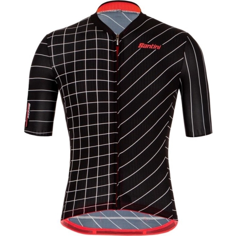 Santini Fietsshirt Korte mouwen Zwart Heren - Eco Sleek Dinamo S/S Jersey Black - 2XL