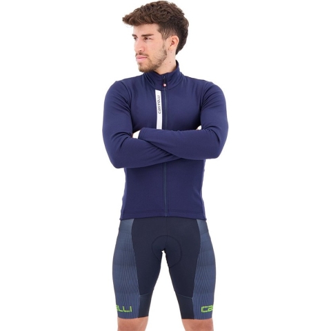 Castelli Entrata Thermal Jersey Met Korte Mouwen Blauw M Man