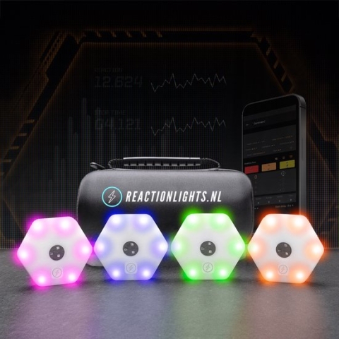 Reaction Lights Pro | Reaction X - 4 stuks + Case + Accessoires BONUS: Gratis Toegang Tot Onze Exclusieve Reaction Lights Video Database - Reaction Lights Met Gratis Lidmaatschap