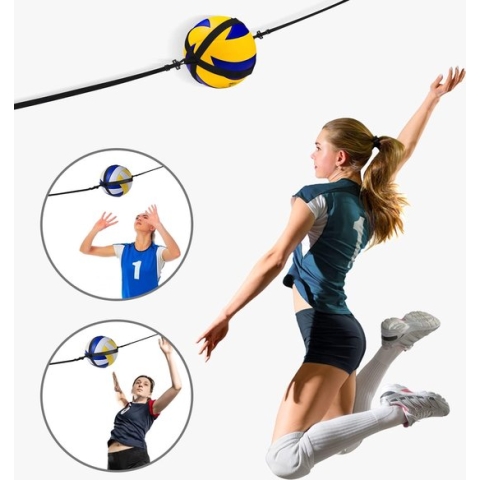 Volleyball spike trainer, volleybal spike trainingssysteem voor zuil, volleybal uitrusting, trainingshulp verbetert het serveren, springen, armswing mechanisme en spiking power in zwart