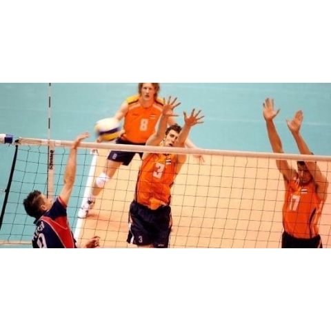 KWD Volleybalnet 2,5 mm Polyethyleen - Staalkabel - Zwart- Afmeting 9,5 x 1,0 meter