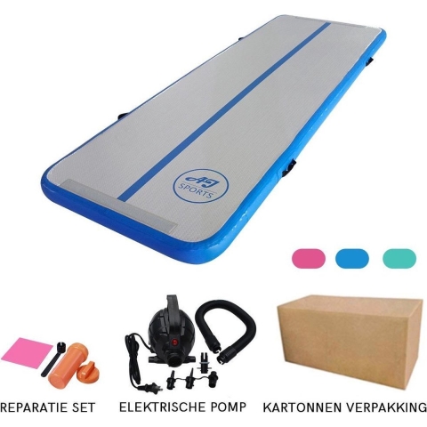 AJ-Sports AirTrack Pro - Turnmat - Tumbling - Gymnastiek - Turnmatten Gymnastiek | 300x100x10 CM | Sporten & Spelen | Buiten & Binnen | Turnen | Waterproof | Met elektrische pomp