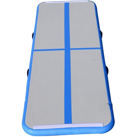 Turnmat - AirTrack - Springkussen | 5x1x0,1 M | 5 meter - Gymnastiek - spelen - sporten | Buiten & Binnen | Elektrische pomp inbegrepen