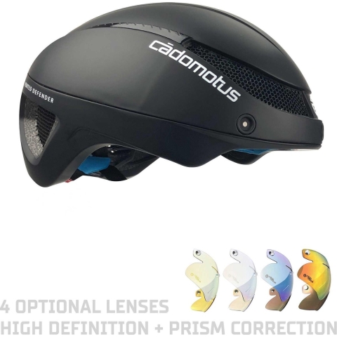 CADOMOTUS Omega Aero Helm Maat L (58-61cm) | Professionele Aerodynamische Helm voor Schaatsen, Fietsen, Triathlon en Skaten | Ultra Licht & Lage weerstand | Voor Volwassenen | Vizier Optioneel