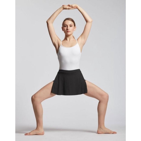 Temps Danse Vison - Hotpants met rokje - Dames - Yoga - Dans - Kort broekje - rokje met splitjes - Viscose - Zwart -  XL