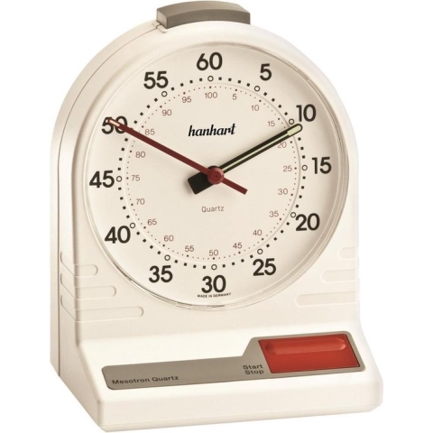 Hanhart tafel timer analoog model Mesotron 631.4031-00 1/100 min. wit