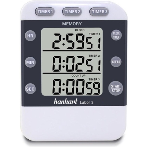 Hanhart timer digitaal model Labor 3 Timer 294.4994-00 1/1 sec.