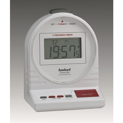 Hanhart tafel timer digitaal model Prisma 200 625.2625-00 1/100 sec. / 1/100 min. wit