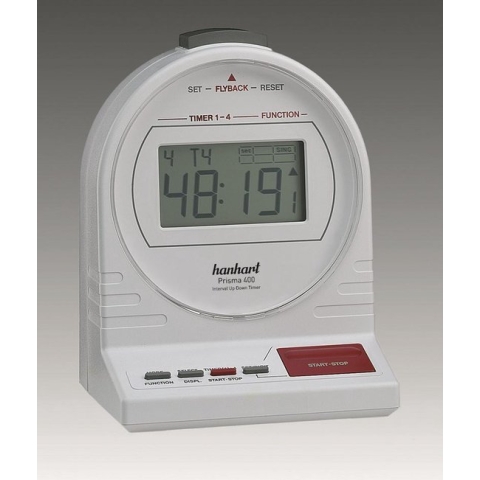 Hanhart tafel timer digitaal model Prisma 400 626.2625-00 1/100 sec. / 1/100 min. wit
