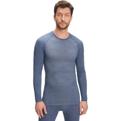 FALKE heren lange mouw shirt Wool-Tech Light - thermoshirt - blauw (capitain) - Maat: XL