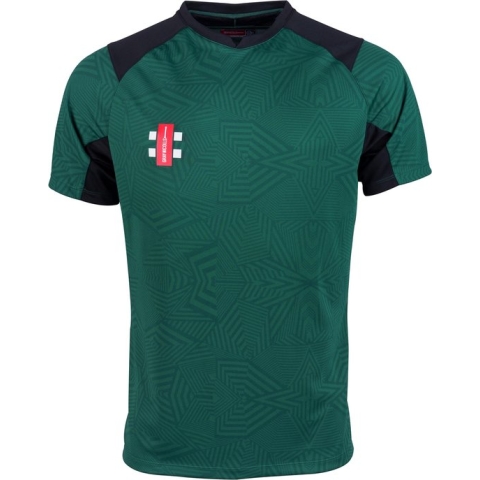 Gray-Nicolls Cricket SHIRT PRO T20 S/S GN/BK S Small - Green / Black
