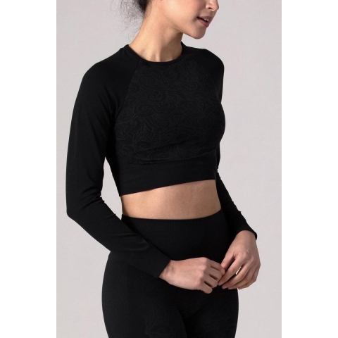 REVIVE seamless - cropped - Long Sleeve - shirt VIANE met bloem design