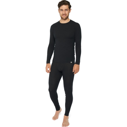 DANISH ENDURANCE Thermo Ondergoed set voor Heren - van Merino Wol - Ademend - Zwart- M