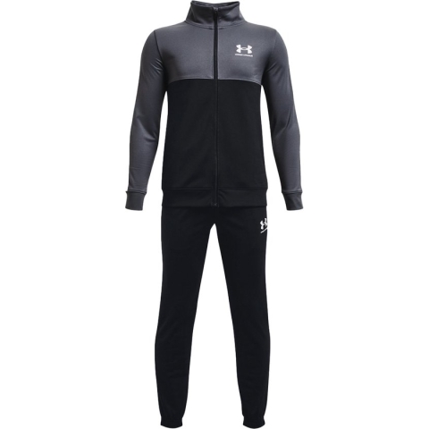 Under armour colorblock knit trainingspak junior in de kleur zwart.