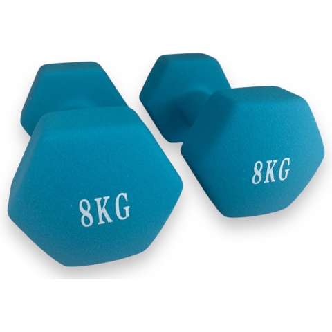 Padisport - Dumbells 8 Kg - Halter - Gewichten Set Halters - Gewichten 8 Kg - Blauw - Gewichten - Dumbells - Halters - Gewichtjes 8 Kg