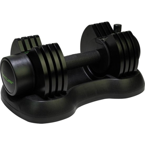 Tunturi Verstelbare Dumbel - Selector dumbbell - Halter - Verstelbaar van 2,5kg tot 12,5kg - Incl. gratis fitness app
