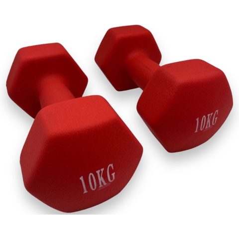 Padisport - Dumbells 10 Kg - Halter - Gewichten Set Halters - Gewichten 10 Kg - Rood - Gewichten - Dumbells - Halters - Gewichtjes 10 Kg