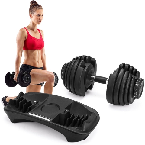 Adjustable Dumbbell 24 KG | Verstelbare Halter | Ruimtebesparend | 2,5 - 24 KG Gewichtsbereik | Eenvoudig Wisselen | Duurzaam & Veelzijdig | Gemakkelijk in Gebruik | PREMIUM Kwaliteit | Ideaal voor Home Fitness Gym / Thuis Sporten & Krachttraining